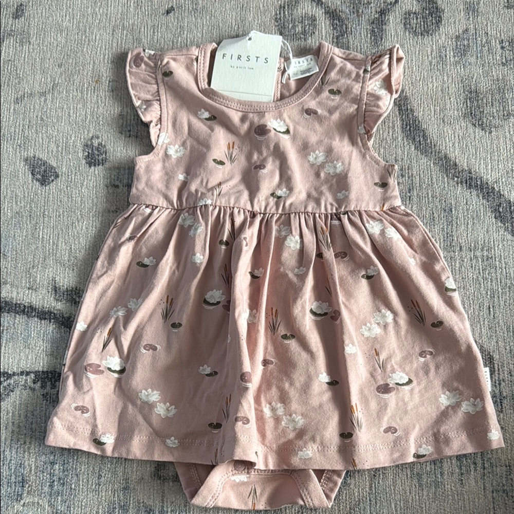 Firsts Baby Pink Floral Dress